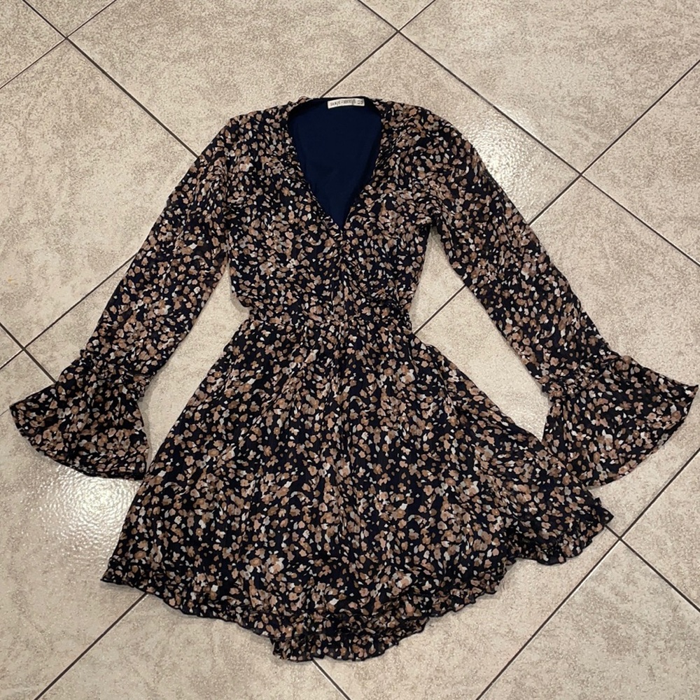 Saints + Secrets floral wrap around dress